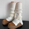 Autumn And Winter Warm Pile Socks Cover Women'S Split Fork Micro-Pull Button Medium Tube Leg Guard Leg Cover Y2K Calf Socks With Snow Boots