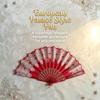 Red Lace Folding Hand Fan Gold Embossed Pattern Elegant Handheld Fan Lightweight Decor Fan For Wedding Party Cosplay Po Props