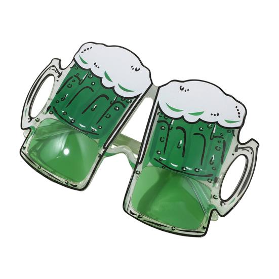 Aziz Patrick Günü Gözlükleri Simli Yonca Bira Şişesi Gözlükleri Yeşil Şanslı İrlanda Temalı Fotoğraf Kabini Aksesuarları Ev Partisi Hediyelikleri İçin