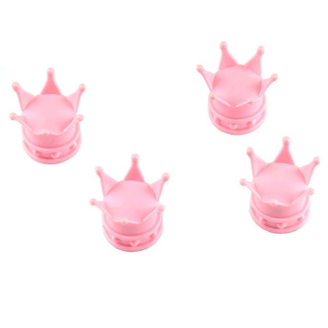 4Pcs/Set Crown Shape Car Tire Air Valve Stem Caps Auto Wheel Stem Air Valve Dust Covers Auto Truck Motocycle Bike Dustproof Caps