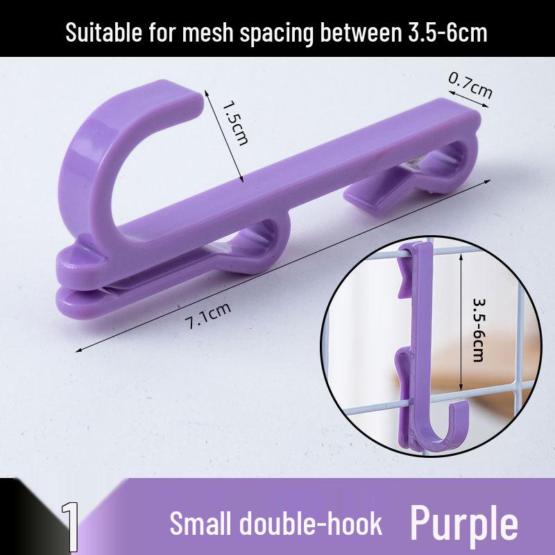 Nail-Free Grid Panel Hook for Wire Mesh Shelves - No-Drill Wall Storage Hooks for Kindergarten Display