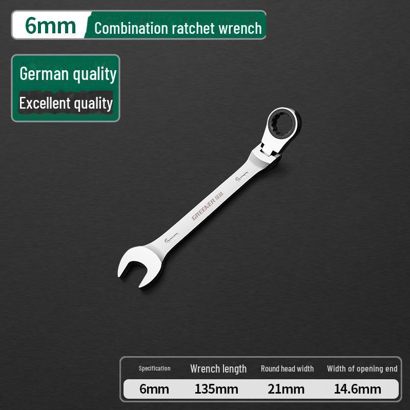 Green Forest Dual-Purpose Ratchet Wrench with Mirror Finish