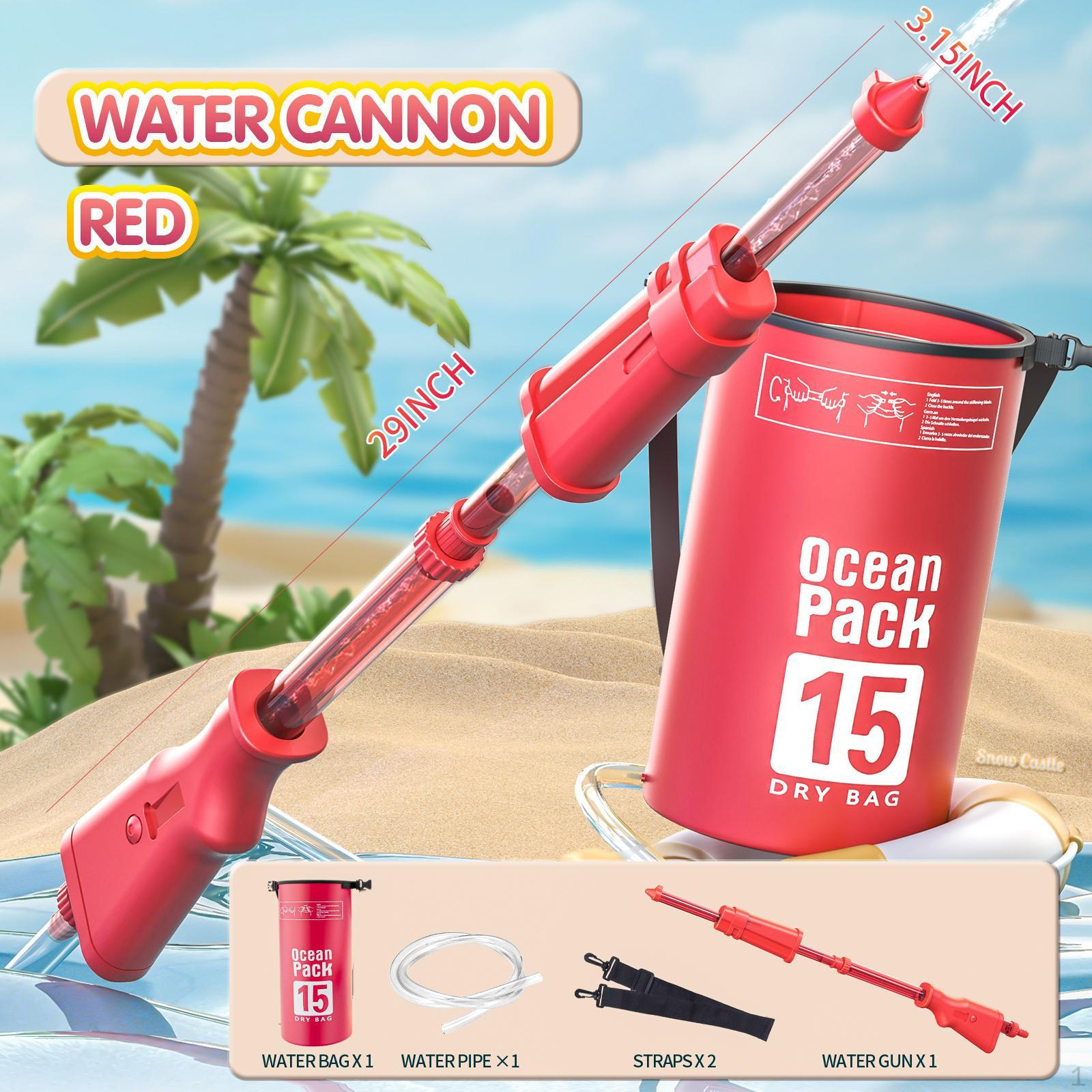 

Рюкзак для купания с игрушкой 15 л, высокое давление, распыление, большая емкость для купания розовый