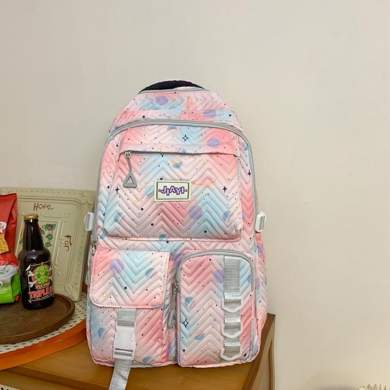 Cartoon Print Backpack Middle School Student Schoolbag Large Capacity Backpack