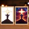 İsa Lamba LED İsa Çerçeve Işığı Yumuşak Işık Kısılabilir Tablo İsa Gece Lambası Aydınlatmalı Kilise Lambası Dekor