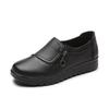 Móda Měkká Kůže s kulatou hlavou Ženy Ležérní Ploché Dámské Boční Zip Ploché Boty Mother Single Shoe