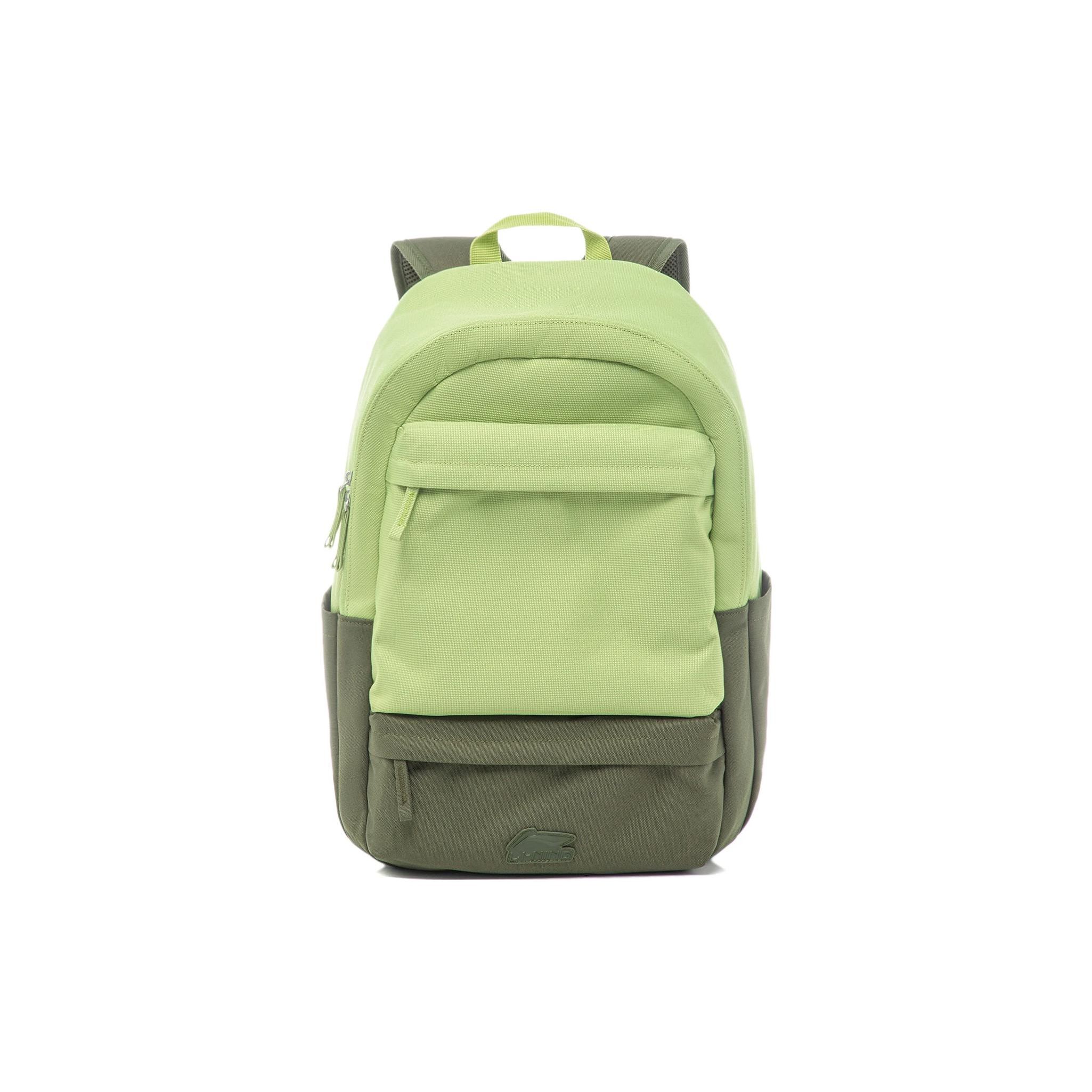 Li Ning Sports Lifestyle Series Student Polyester Sports Backpack Unisex Backpack Green ABST227-3 Green