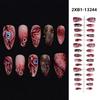 Set of 30 Artificial Nails for Halloween with Various Sizes and Detailed Designs Full Cover False Nails for Costume and Party Wear