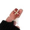 Korean Style Retro Zirconia Firework Stud Earrings, Fashionable Red Design, Light Luxury New Year Accessory for Women