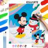 Digital Oil Painting Mickey Mouse Snowman Winter Rainbow Hand Painting Home Decoration Painting