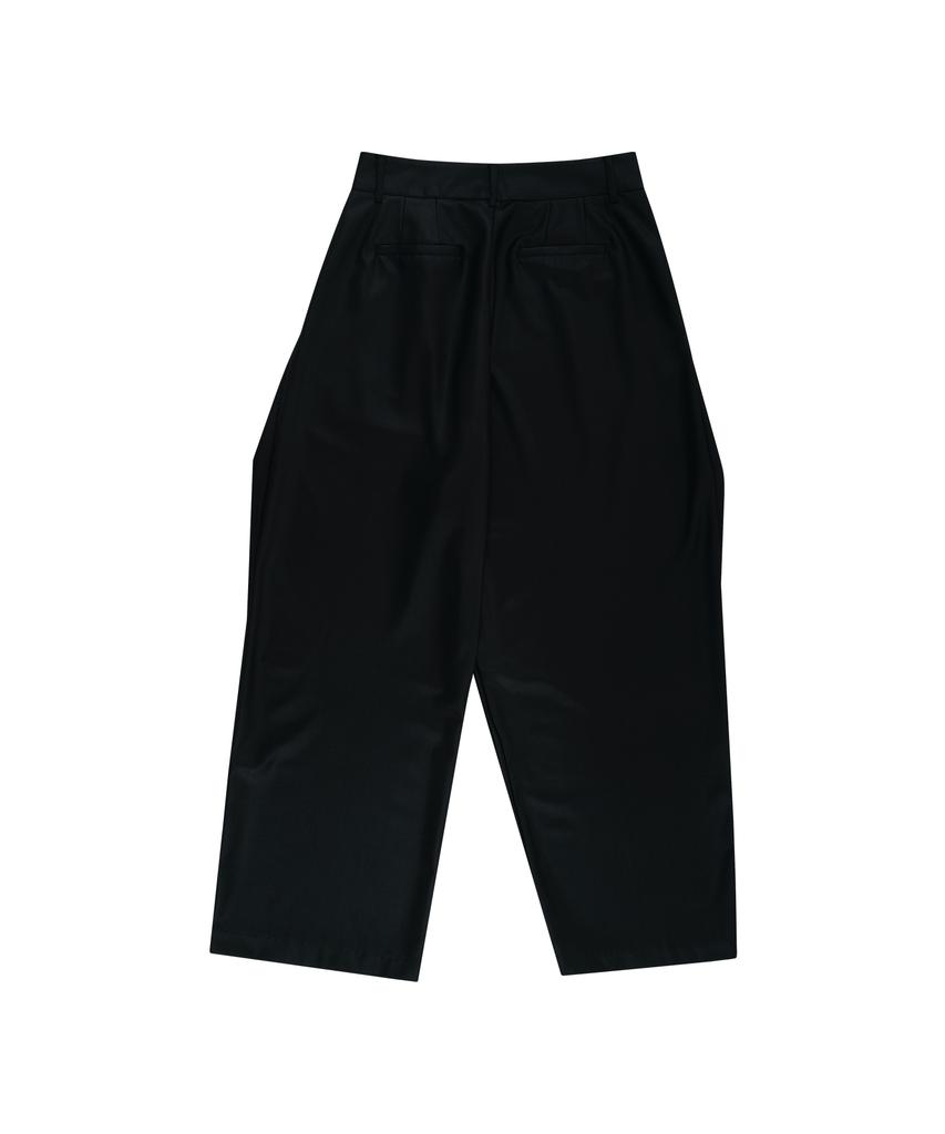 Kasiko Pintuck Asymmetric Trousers Black