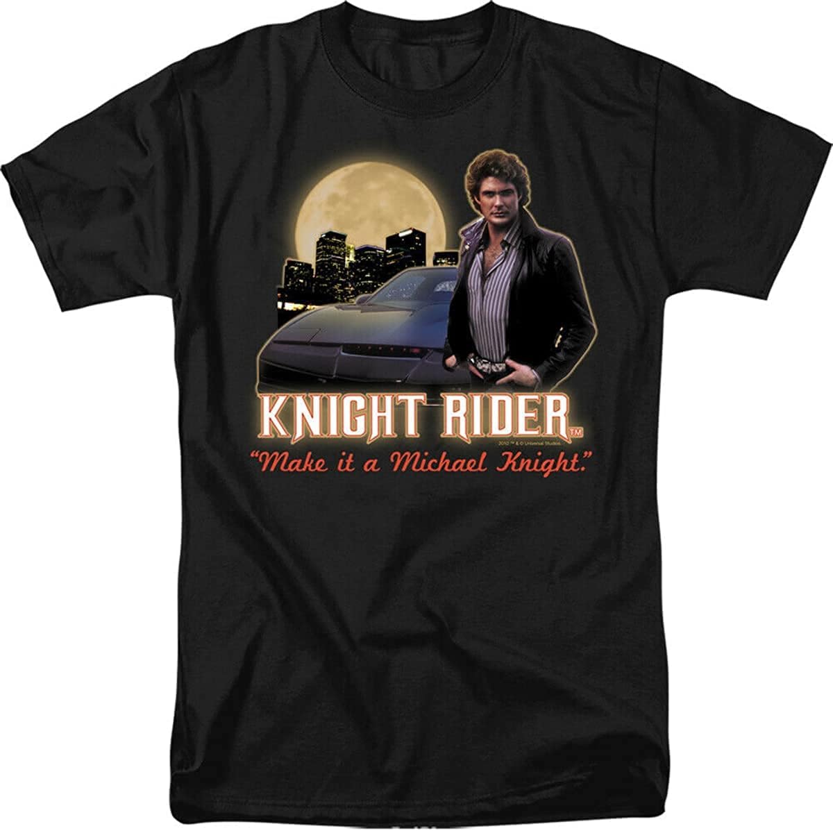 Knight Rider Full Moon Adult T-Shirt Black XXL