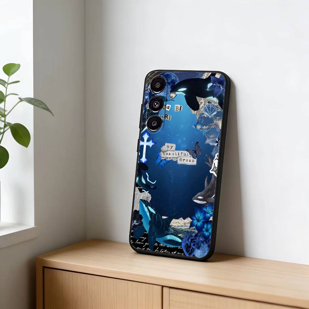 A M-Marine Whale P-Puzzle Phone Case For Samsung Galaxy A91,80,73,72 ,71,53,52,32 ,31,22,21s,20,Soft Black Case