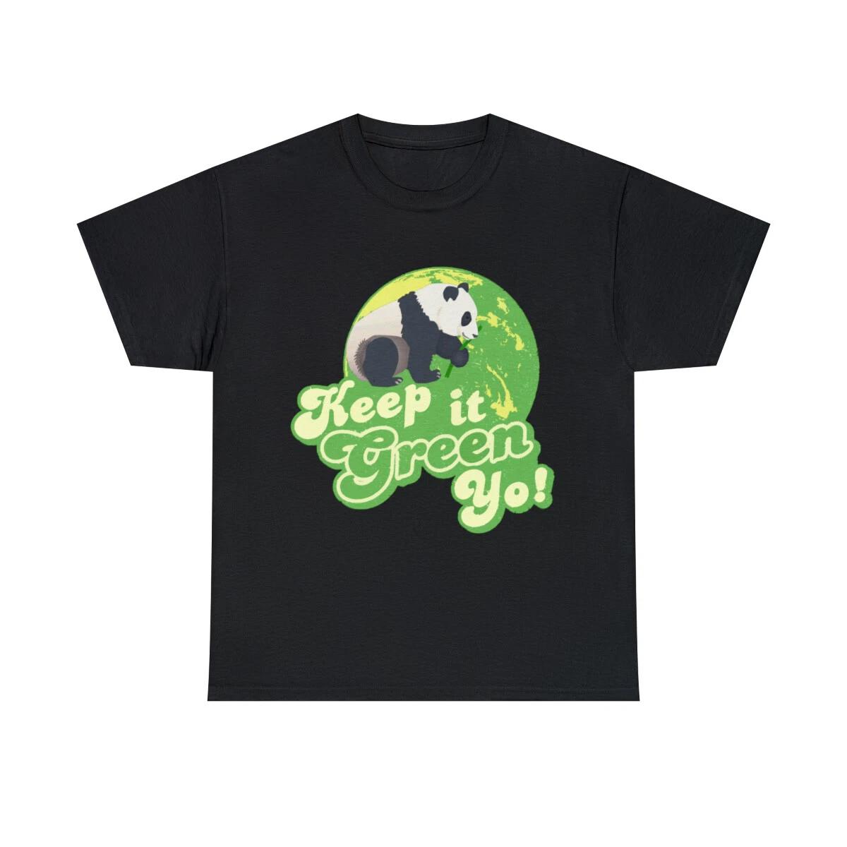 Keep It Green Panda Yo Graphic Tee Shirt, S-5XL 3XL
