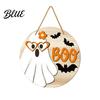 Halloween Door Sign Hanging Sign Wooden Front Hanger Wreath Cute Durable Ghost Welcome for Porch Wall Indoor Home Decoration