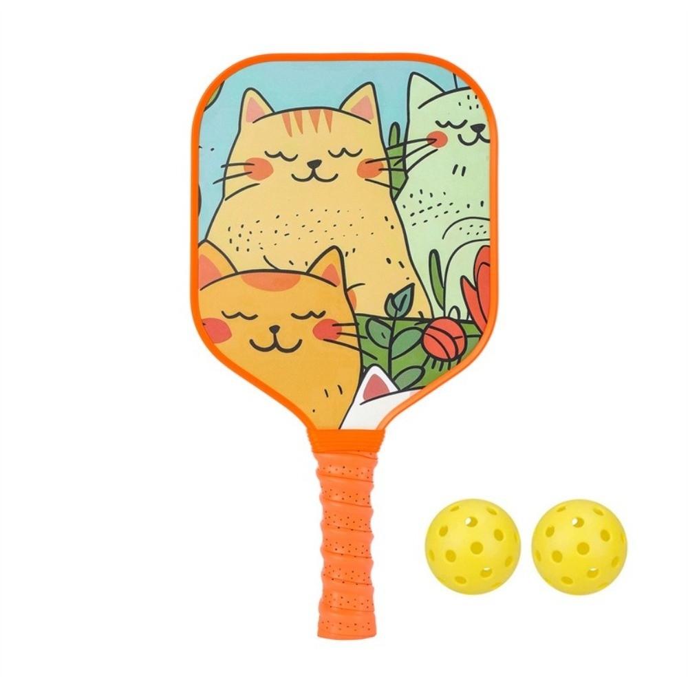 Mermaid Cat Pickleball Paddle with 2 Pickleballs Cartoon Pickleball Paddle Set Honeycomb Core Lightweight Sports Paddle