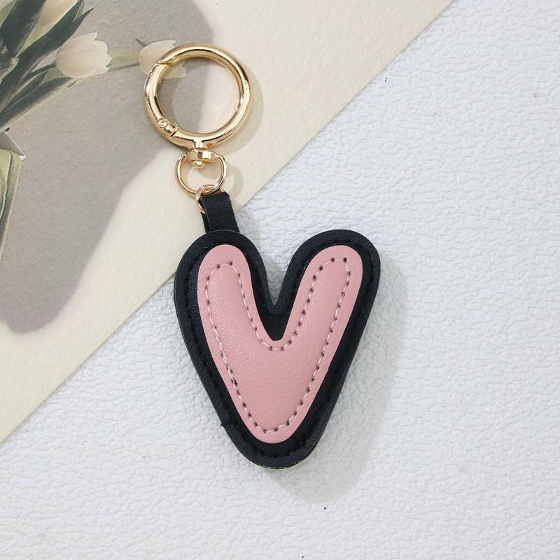 PU-Leder Bonbonfarbe A bis Z Initialen Schlüsselanhänger für Damen Einfach Mode Rucksack Telefonanhänger Autoschlüsselanhänger Schmuck Geschenke