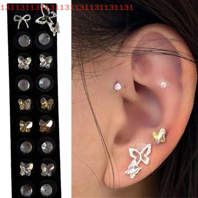 20 Patches Butterfly Flower Shape Crystal Ear Seed Acupuncture Auricular Disposable Ear Stickers Massage Therapy Needle Patch