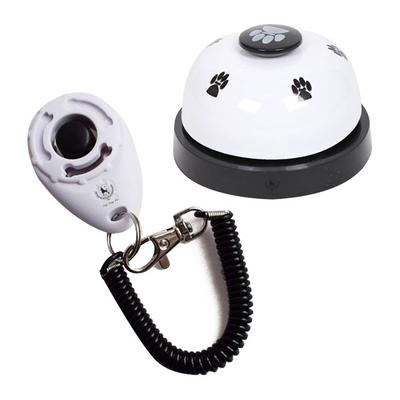 Dingdong Pet Pet Ring Clicker + Dog Bell Set, Bell (white), Clicker (white), 1 Set