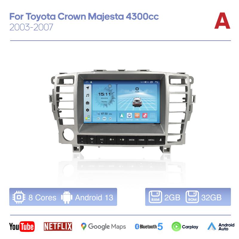 For Toyota Crown Majesta 4300cc 2003-2007 Smart Multimedia Video Player CarPlay GPS Radio 5G Navigation Keep Original Car CD