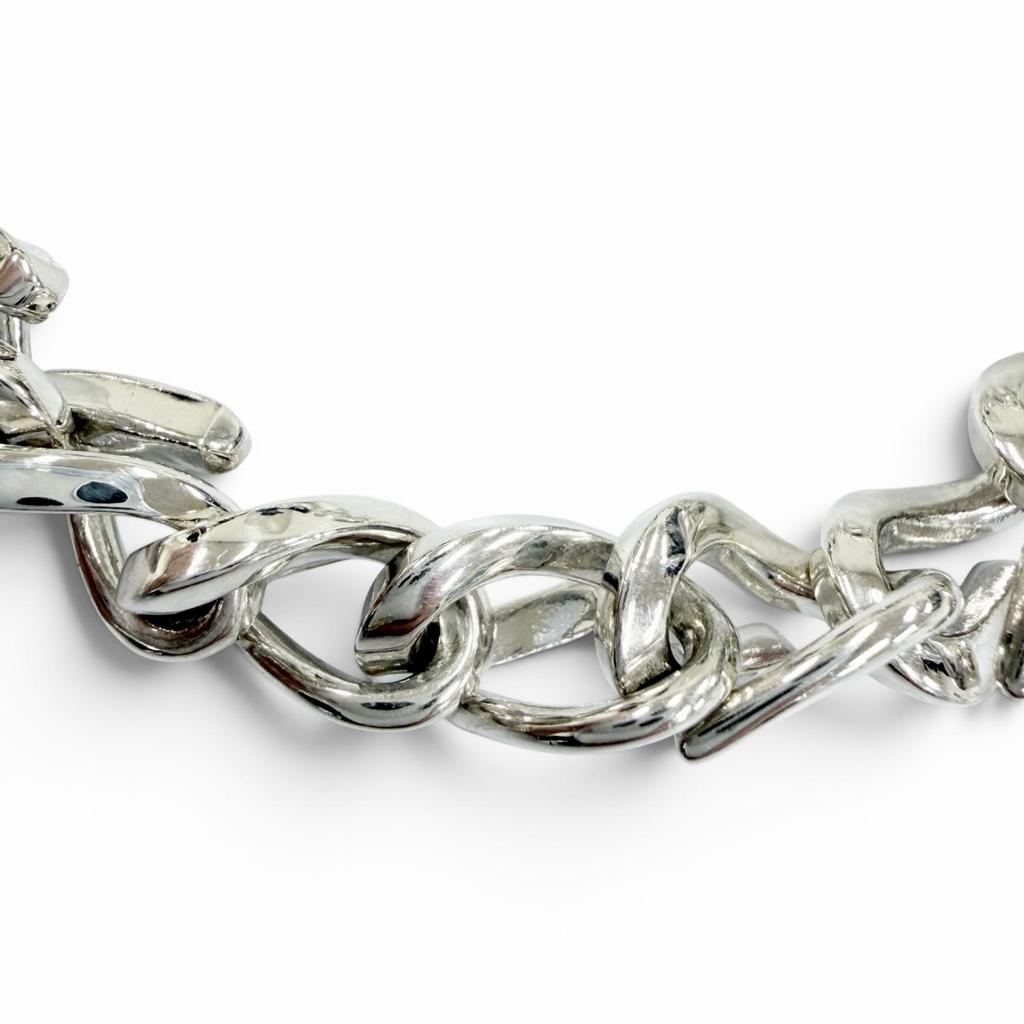 Excellent TIFFANY&Co.Medium Link Bracelet Current product Silver AG925 Women 22 Used