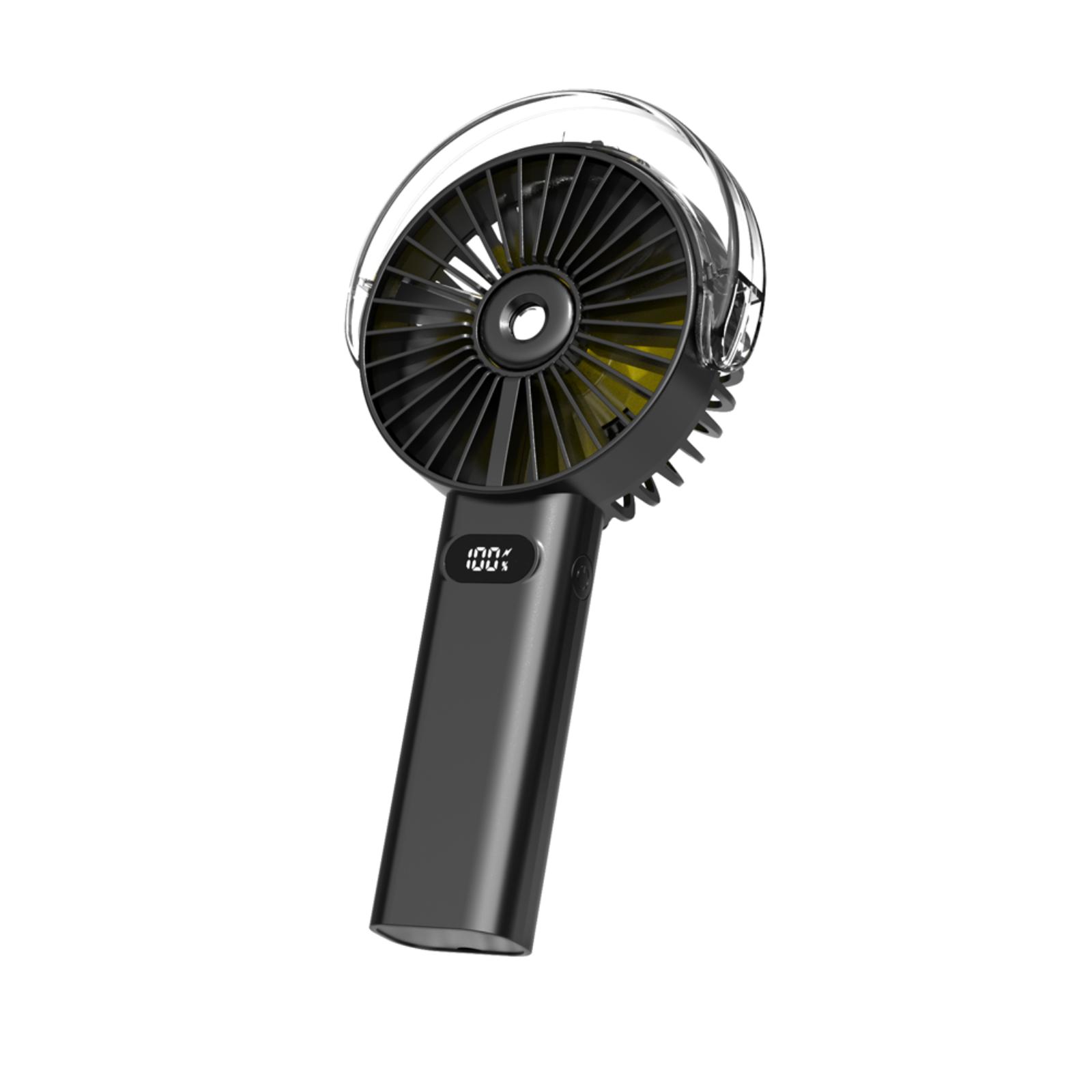 Handheld Fan Portable, 4000mAh Rechargeable Battery Powered, Small Personal Fan With Spray Cool, 4 Wind, LED Display, Hand One Size чёрный