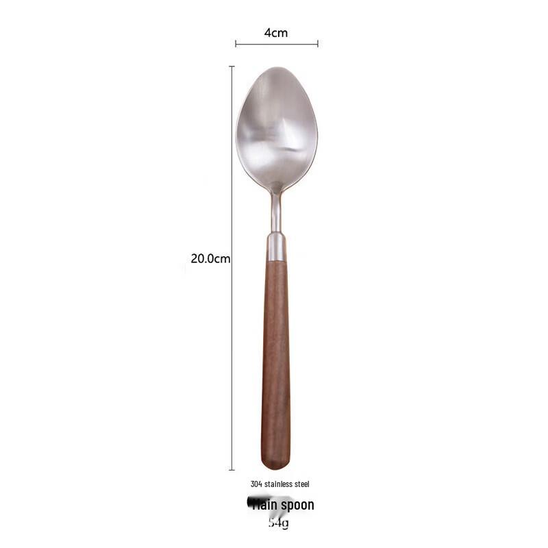 ZISIZ Walnut Handle Stainless Steel Cutlery Set