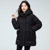 Down cotton-padded clothes women's medium and long winter new loose large size small thickened cotton-padded jacket