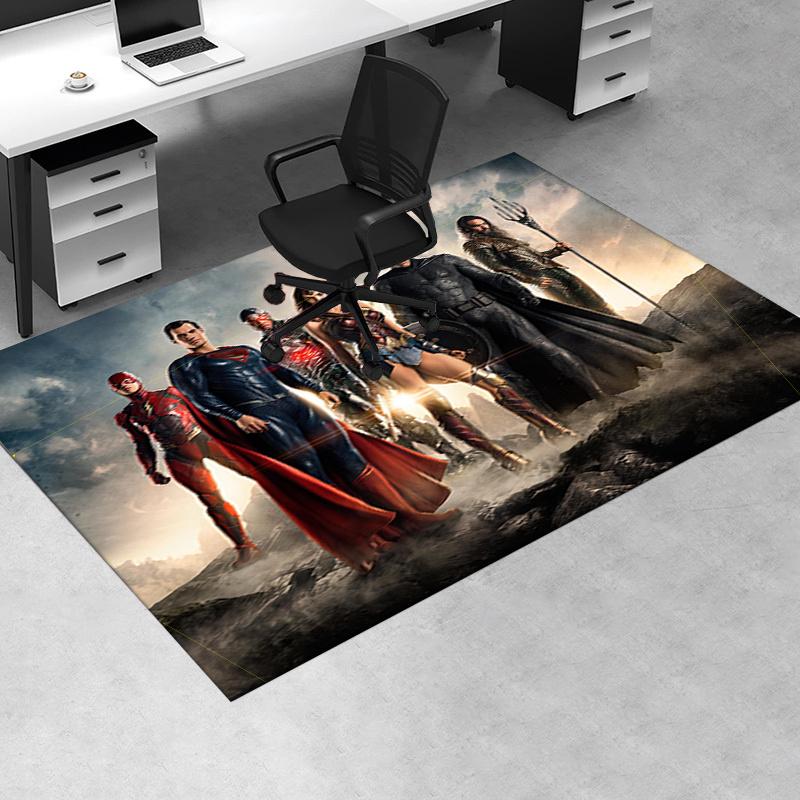 

Justice League Movie Poster Wall Art Print Office Mat Home Decor Office Desk Chair Rugs Chair Carpet for office Chair Mat Gift For Halloween 60cm by 90cm