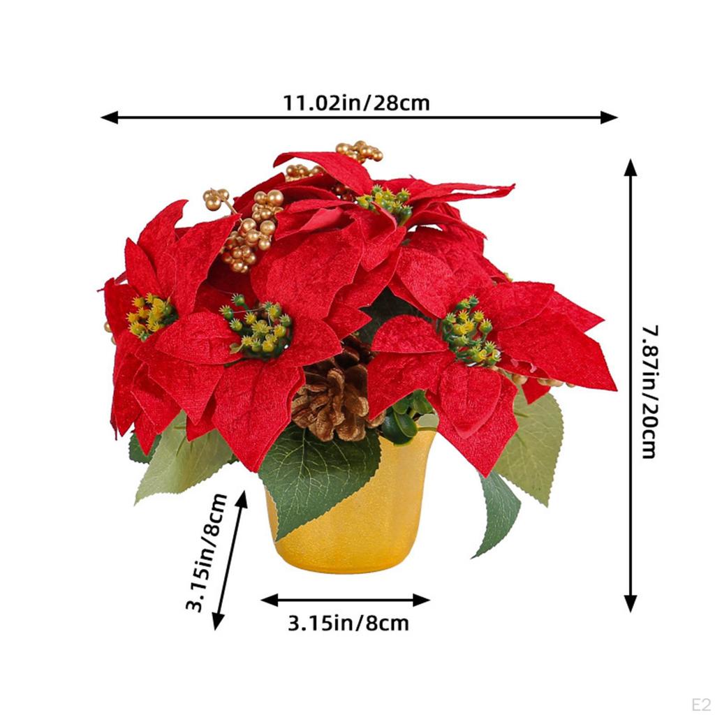 Kaufe Topf rote Weihnachtsstern Pflanze Weihnachten knstliche Blume  Arrangement Geschenk Ornament zum Preis ab 23 | Joom