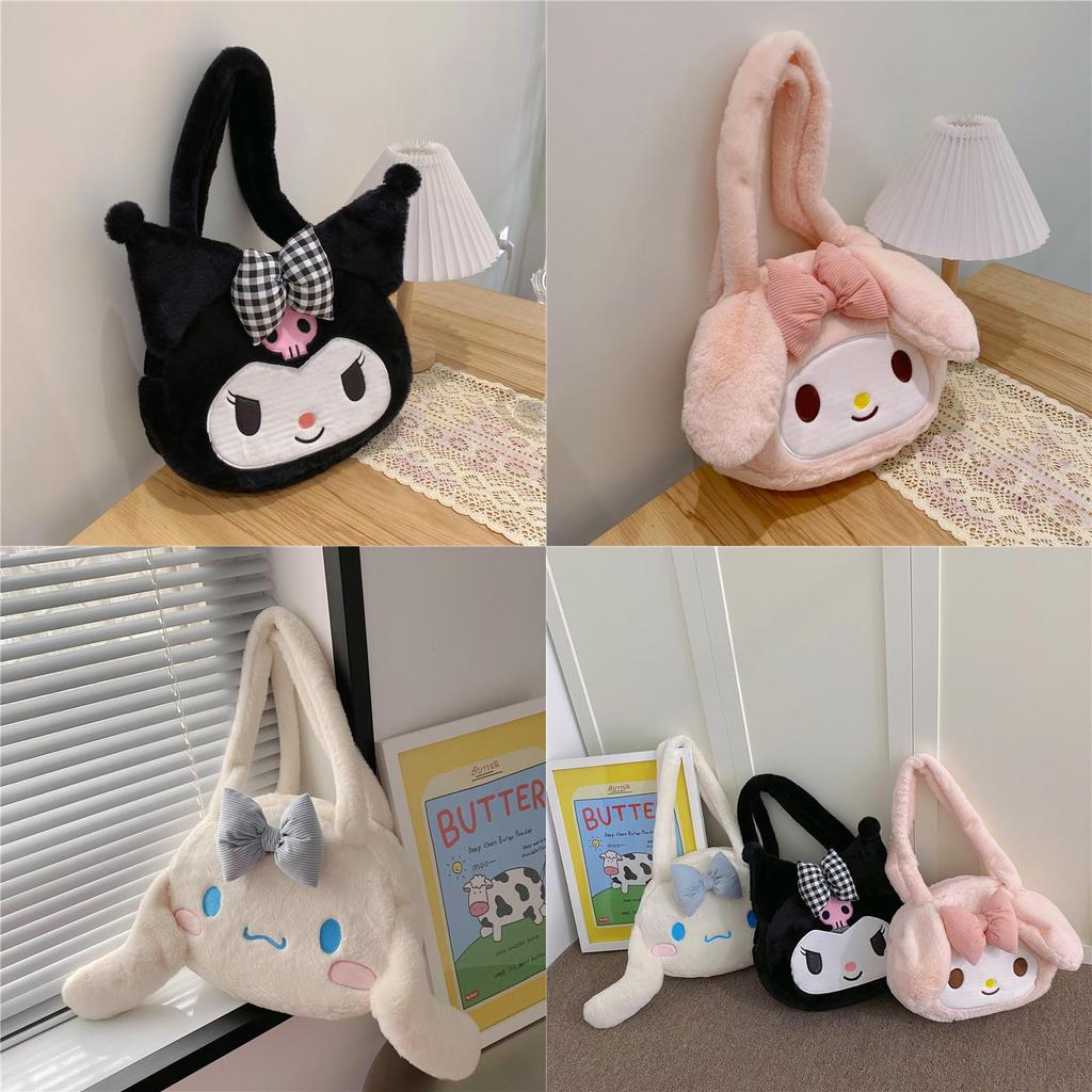 Melody Plush Tote Bag With Embroidery For Daily Use