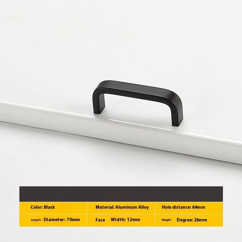 Modern Minimalist Pulls Cupboard Dressers Black Gold Silver Cabinet Door Handles Closet Drawer Knobs Kitchen Furniture Hardw