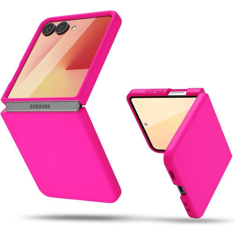 Applicable To The New Samsung ZFlip7Fe Folding Mobile Phone Case Zflip6 Liquid Silicone Protective Case Anti Fall Solid Color Soft