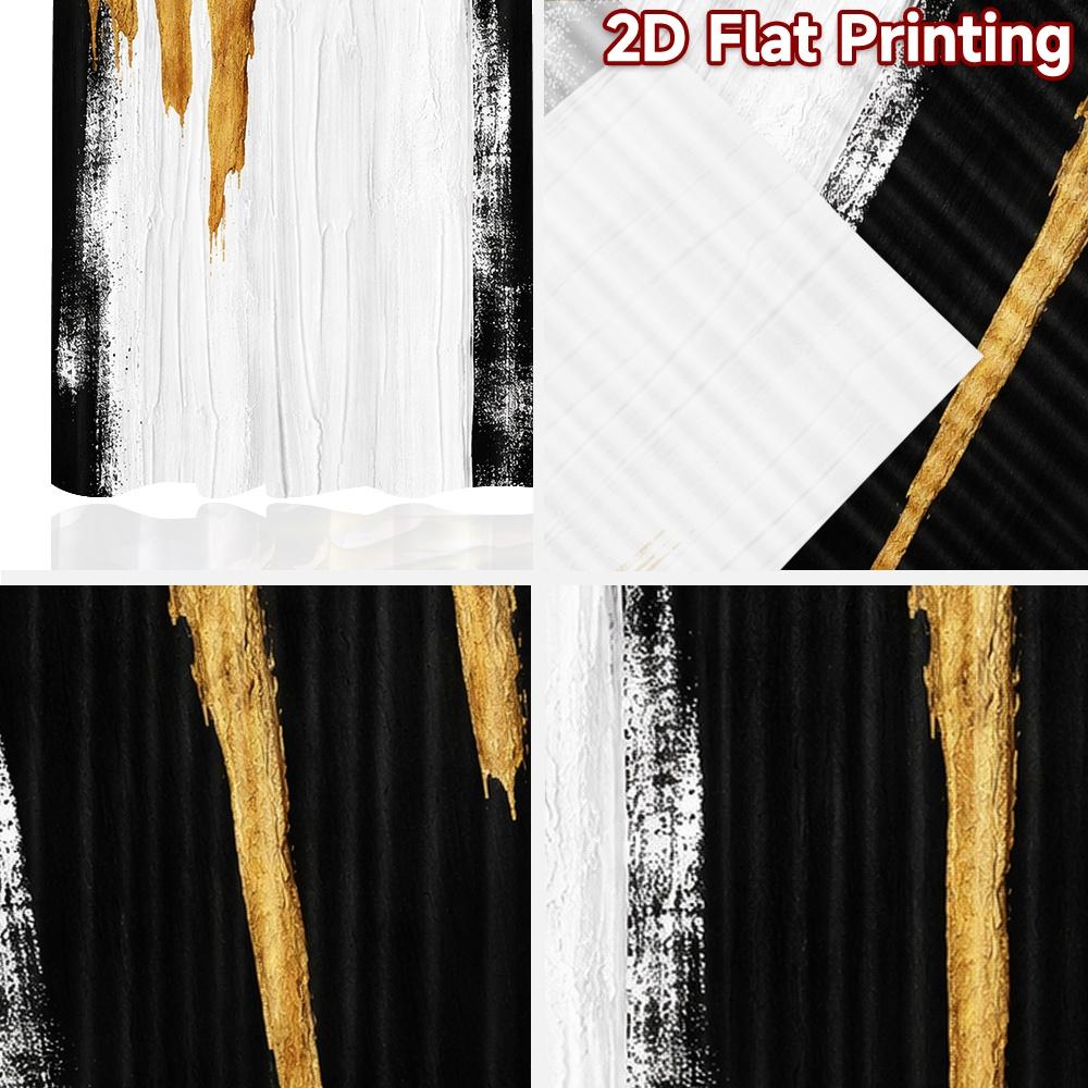 2D Flat Printing 2pcs Curtain Curtain Golden Dripping Contrast Digital Printed Polyester Drapes Family Party Use for Festive for