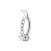 Stainless Steel Eyebrow Pins, Moon-shaped, Heart-shaped, Five-pointed Star-shaped Ear Bar Pins