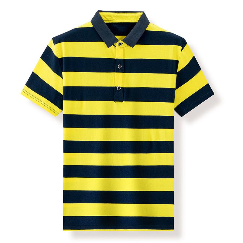

Рубашка поло с воротником-стойкой, в полоску, мужская, с коротким рукавом, летняя, легкая, повседневная, в деловом стиле, верхняя одежда XL