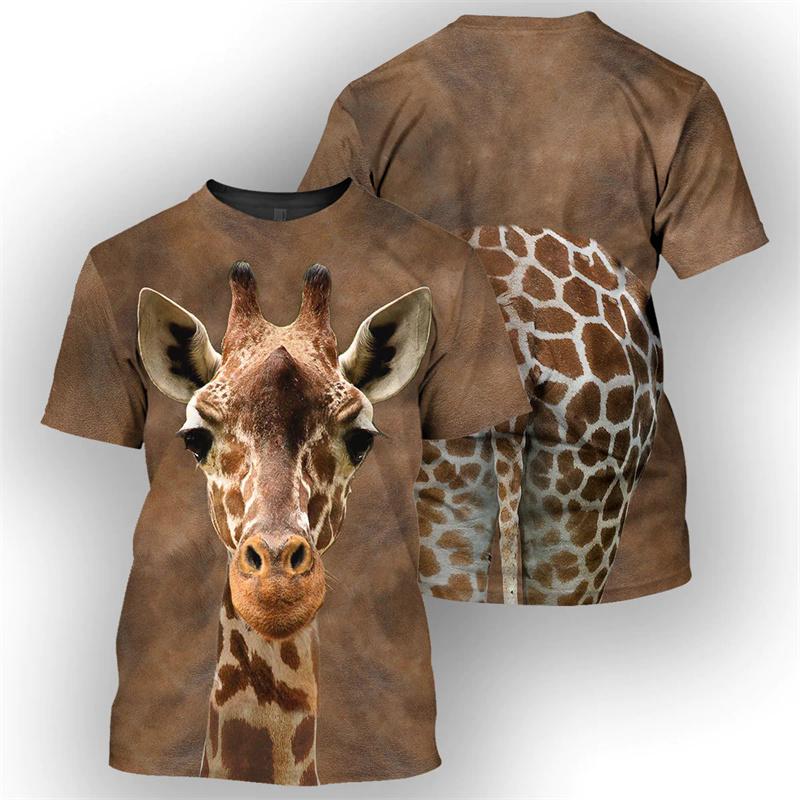 Chengyu Zomer 3D Dier Boomkikkers Koe Hert Beer Bedrukt T-shirt Harajuku Korte Mouwen Voor Mannen Mode Cool T-shirts Kleding XS