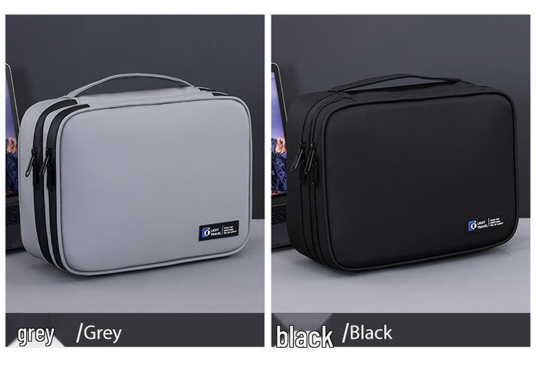 Double-layer Electronics Storage Bag for Cables, Chargers, Earphones, USB Drives, Mouse, Hard Drives, and Power Banks