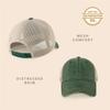 Spring Summer Men And Women Classic Truck Driver Cap Breathable Mesh Unstructured Distressed Pigment Dyed Cap Outdoor Hat