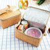 Imitatie Rotan Schokbestendig Geïsoleerde Lunchtas Buiten Picknick Waterdichte Verse Lunchtas Aluminiumfolie Isolatiezak