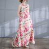 New Boho Long Dress Summer New Style Add Fat To Increase Sleeveless Crew-neck Print Dress