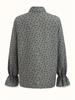 Trendy Heart Print Women's Cardigan with Lace-Spliced Cuffs