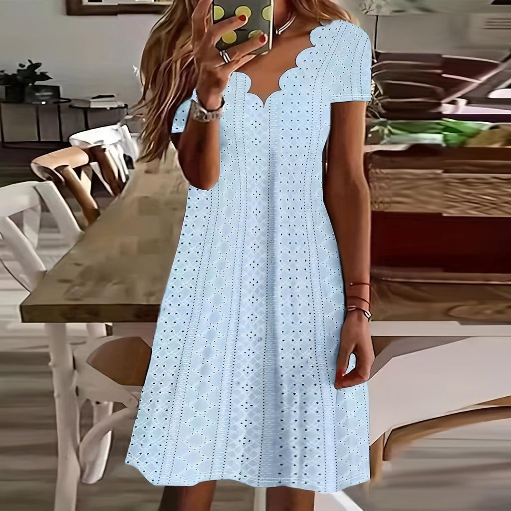 Women's Fashion Color Short Sleeve Dress