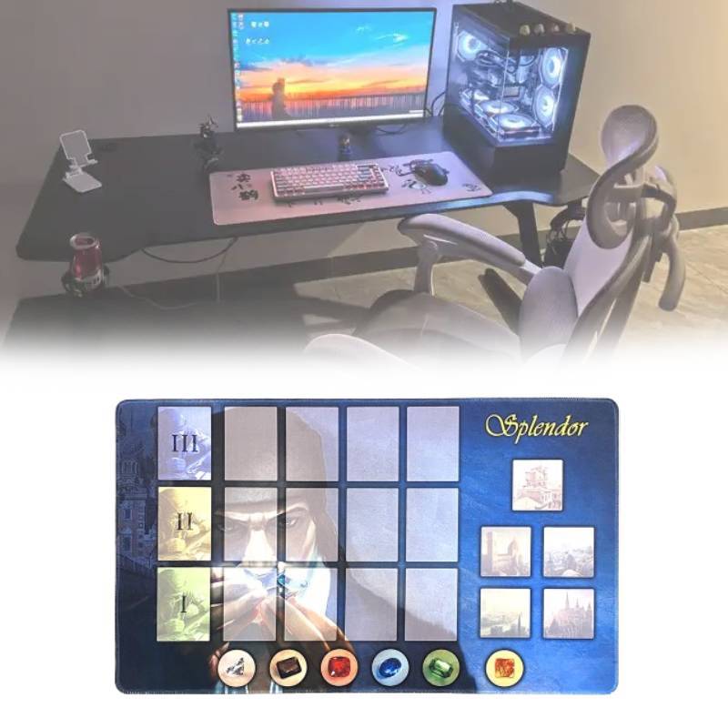 Gem Splendor Bordspelmat Met Harsoppervlak Voor Kaartspelers En Spelenthousiasten