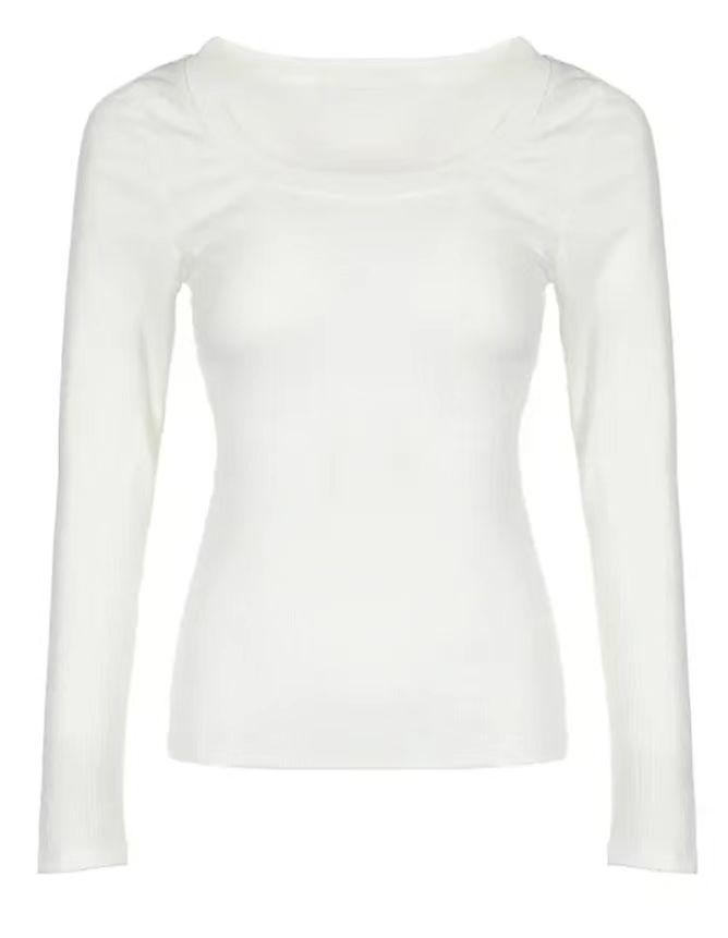 Plus Size Casual U-neck Long-sleeve Women's T-shirt