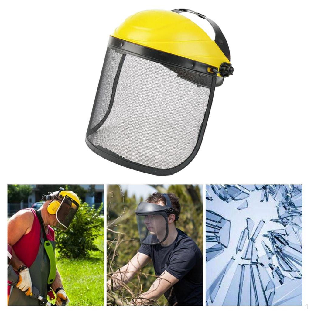 Safety Protective Helmet, Visor, Heavy Duty Metal Mesh for , Mower,