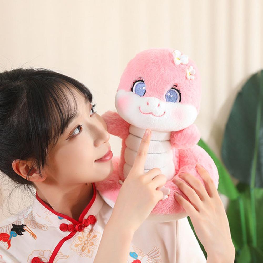 with Hand 2025 Snake Year Mascot Doll Flower Lucky Snake Plushies Doll  Company Annual Meeting