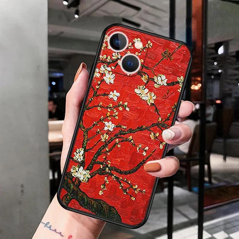 iPhone15 Mobile Phone Case Van Gogh Starry Night Mobile Phone Case Is Painted and Anti-drop for Anti-drop Mobile Phone Case.