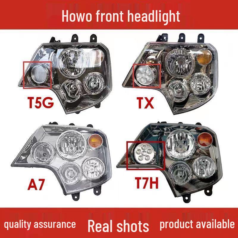 Black Gold Headlight Assembly for SITRAK Howo T7H/T5G/TX with Turn Signal & Daytime Running Lights