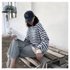 Striped Long Sleeved T-shirt Women's Hoodie Top